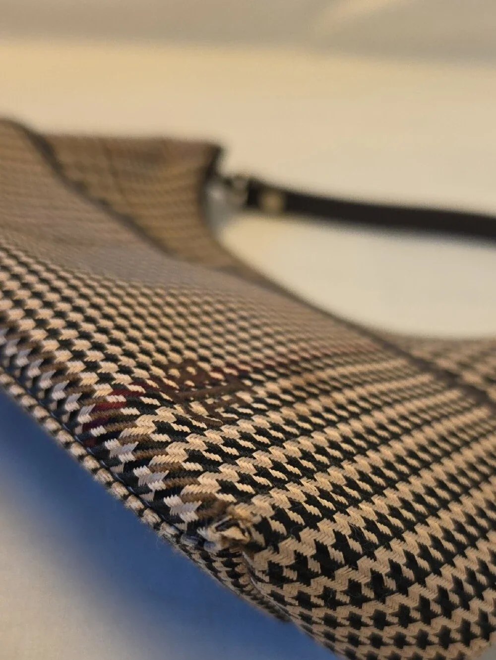 Classic Vintage Ralph Lauren Houndstooth Satchel in Brown and Tan